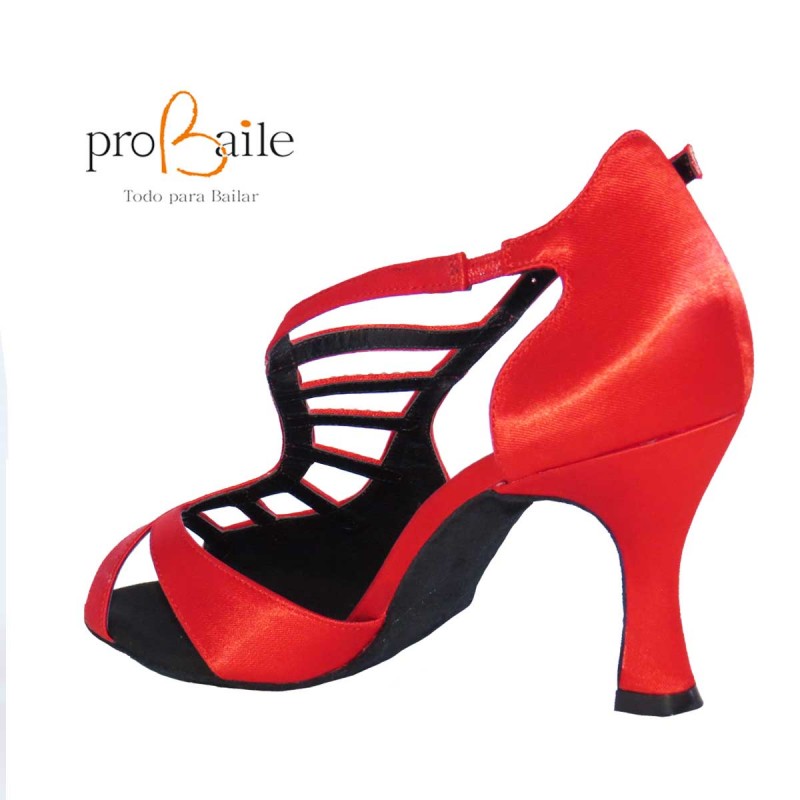 Zapatos de baile latino para mujer, Zapatos rojos de salsa